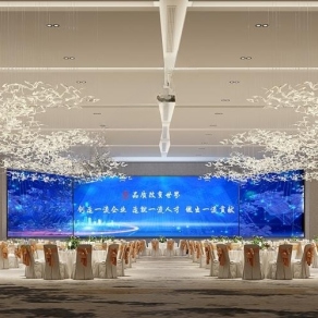 现代酒店宴会厅3D模型下载